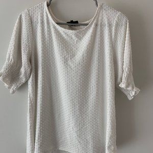 Womens 3/4 Sleeve White Blouse
